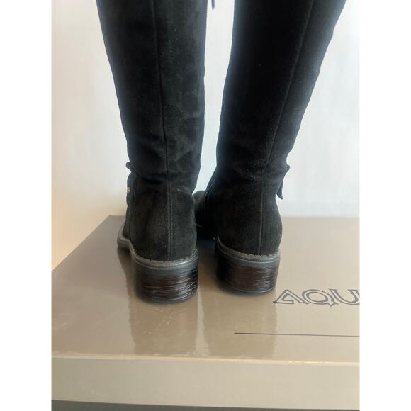 Aquatalia by Marvin K black suede tall riding boots Size 71/2 with Box - Picture 4 of 15